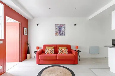 Coin salon dans l'établissement Saint Fargeau Gambetta III Lovely Apartment 4P-1BR
