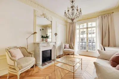 Coin salon dans l'établissement Trocadero - Longchamp 2bdr