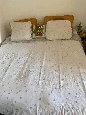 Un ou plusieurs lits dans un hébergement de l'établissement Cosy appart à balcon Tour Eiffel et parking