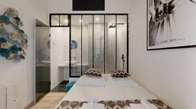 Un ou plusieurs lits dans un hébergement de l'établissement Bluestay 13 - Charmant appartement à Paris