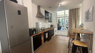 Cuisine ou kitchenette dans l'établissement Grand Appartement Avec Patio à Paris 14ème