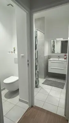 Salle de bains dans l'établissement Grand Appartement Avec Patio à Paris 14ème