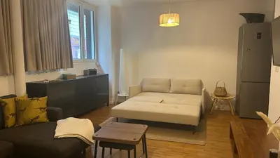Un ou plusieurs lits dans un hébergement de l'établissement Grand Appartement Avec Patio à Paris 14ème