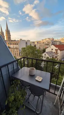 Balcon ou terrasse dans l'établissement Joli studio parisien