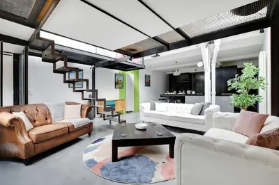 Coin salon dans l'établissement Somptuous Apartement Terrace-3BR-6PCenter of Paris