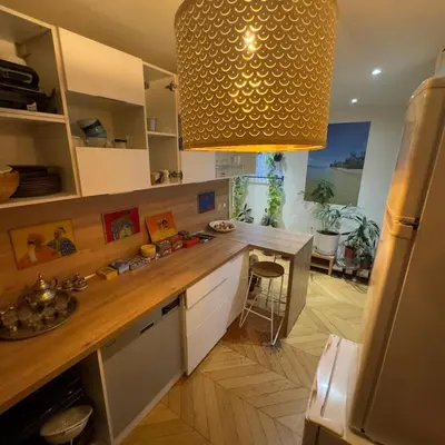 Cuisine ou kitchenette dans l'établissement Appartement Paris 12 proche du centre avec parking