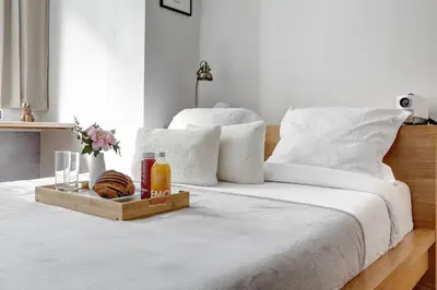 Un ou plusieurs lits dans un hébergement de l'établissement Flat Alexandrie - Superbe appartement a Paris