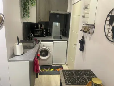 Cuisine ou kitchenette dans l'établissement Cozy Studio