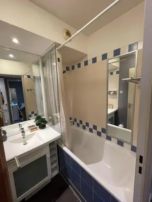 Salle de bains dans l'établissement Paris Porte de Versailles Cosy Lodge 1 Appart hôtel parking wifi 4 pers