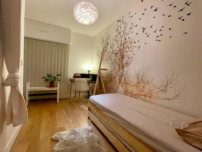 Un ou plusieurs lits dans un hébergement de l'établissement Magnifique 3 pièces de 55m2 au calme avec balcon
