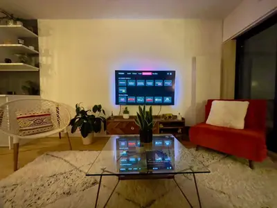 Télévision ou salle de divertissement dans l'établissement Magnifique 3 pièces de 55m2 au calme avec balcon