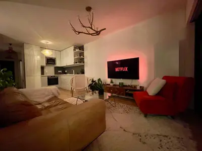 Télévision ou salle de divertissement dans l'établissement Magnifique 3 pièces de 55m2 au calme avec balcon
