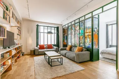 Coin salon dans l'établissement Magnifique Duplex haut de gamme à Montorgueil