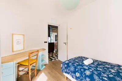 Un ou plusieurs lits dans un hébergement de l'établissement Trendy flat Luxembourg gardens