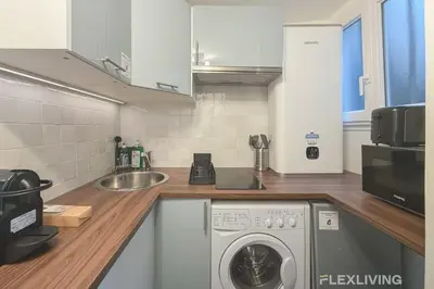 Cuisine ou kitchenette dans l'établissement Flexliving - Studio - Martyrs