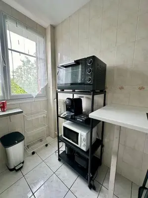 Cuisine ou kitchenette dans l'établissement Appartement Standing Paris