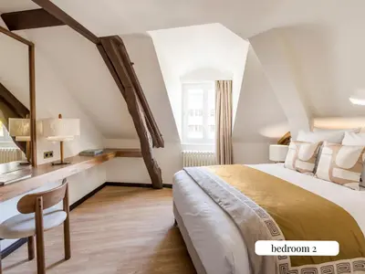 Un ou plusieurs lits dans un hébergement de l'établissement Merveil Signature Suite - Cyr II - Private terrace