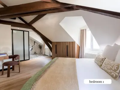 Un ou plusieurs lits dans un hébergement de l'établissement Merveil Signature Suite - Cyr II - Private terrace