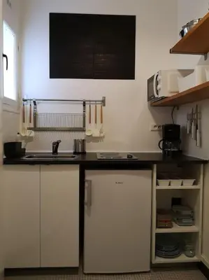 Cuisine ou kitchenette dans l'établissement Charmant appartement parisien 2 pièces