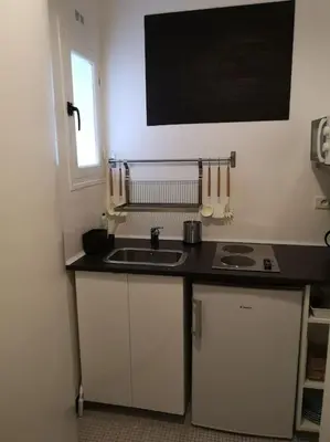 Cuisine ou kitchenette dans l'établissement Charmant appartement parisien 2 pièces