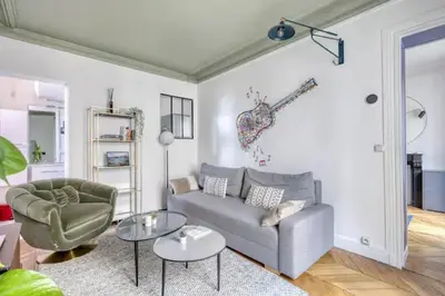 Coin salon dans l'établissement Appart. Parisien Élégant - Proche Incontournables