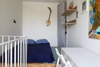 Un ou plusieurs lits dans un hébergement de l'établissement Près de Montmartre - Parfait pour découvrir Paris!