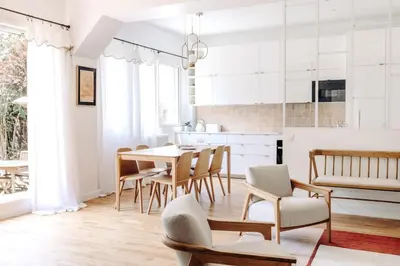 Cuisine ou kitchenette dans l'établissement Jardin | Duplex familial de luxe
