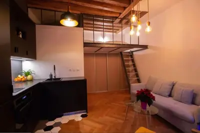 Coin salon dans l'établissement Bel Appartement Parisien, TYPIQUE DU MARAIS