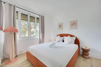 Un ou plusieurs lits dans un hébergement de l'établissement Magnifique appartement 8pers L014
