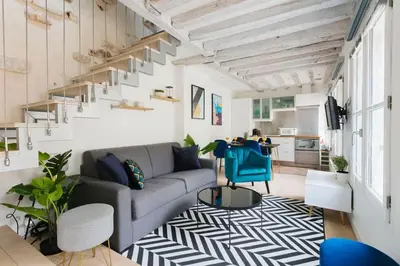 Coin salon dans l'établissement Central Appartement - Sentier
