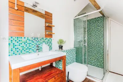 Salle de bains dans l'établissement Central Appartement - Sentier