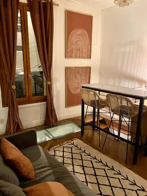 Coin salon dans l'établissement Charming cocon, well-located Apartment 2 rooms