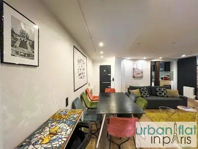 Coin salon dans l'établissement Urban Flat 120 - Charming 3 bedroom Flat in Le Marais