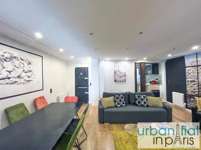 Coin salon dans l'établissement Urban Flat 120 - Charming 3 bedroom Flat in Le Marais
