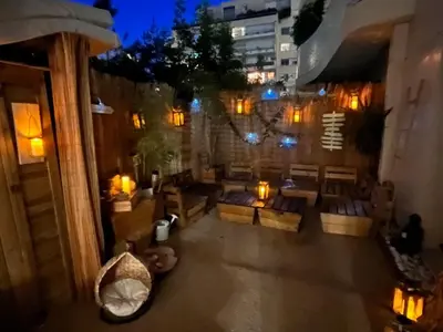 Plan de l'établissement Chambre avec terrasse chez l'habitant dans appartement moderne