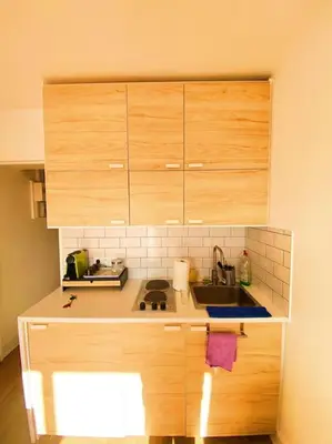 Cuisine ou kitchenette dans l'établissement Le cockpit