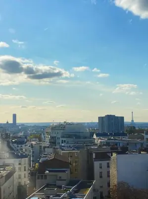 Vue générale sur Paris ou vue de la ville depuis l'appartement