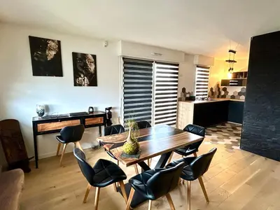 Cuisine ou kitchenette dans l'établissement La belle vie