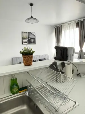 Cuisine ou kitchenette dans l'établissement Appartement F3 avec Projecteur à 100m du Métro!