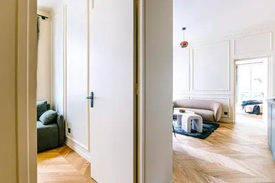 Coin salon dans l'établissement Luxurious Paris Loft Near Opéra