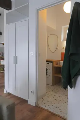 Cuisine ou kitchenette dans l'établissement T3 cosy aux portes de Paris