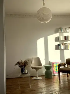 Coin salon dans l'établissement Charmant appartement avec vue