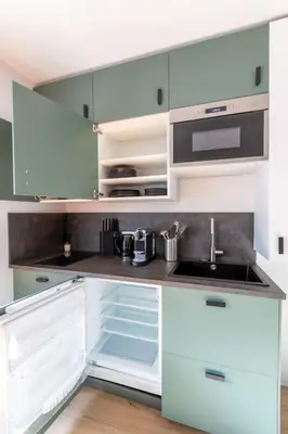 Cuisine ou kitchenette dans l'établissement Appartement contemporain rénové à Paris 14ème