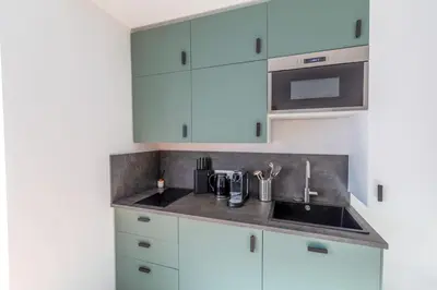 Cuisine ou kitchenette dans l'établissement Appartement contemporain rénové à Paris 14ème