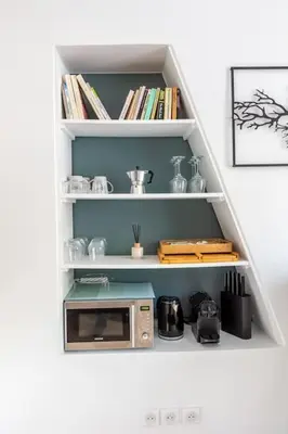 Cuisine ou kitchenette dans l'établissement Appartement élégant rénové à Paris 14ème