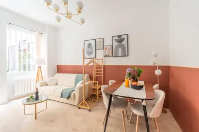 Coin salon dans l'établissement Calm and cozy flat - Central location