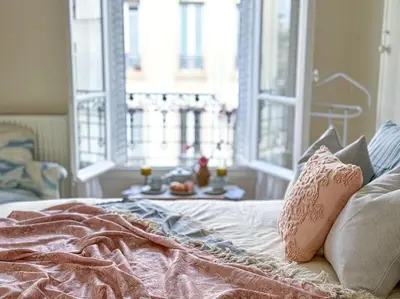 Un ou plusieurs lits dans un hébergement de l'établissement Chic entre Histoire et Modernité