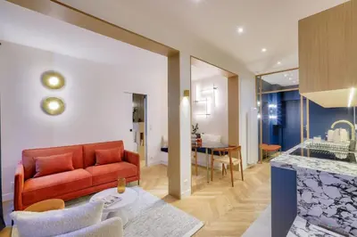 Coin salon dans l'établissement Bel appartement d'architecte au coeur de Paris