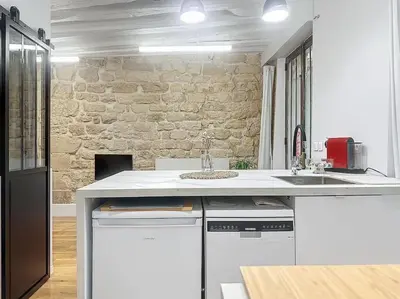 Cuisine ou kitchenette dans l'établissement Loft en plein coeur du Marais