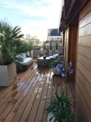 Balcon ou terrasse dans l'établissement Air conditioned apartment 78 m2, Terrace 50m2